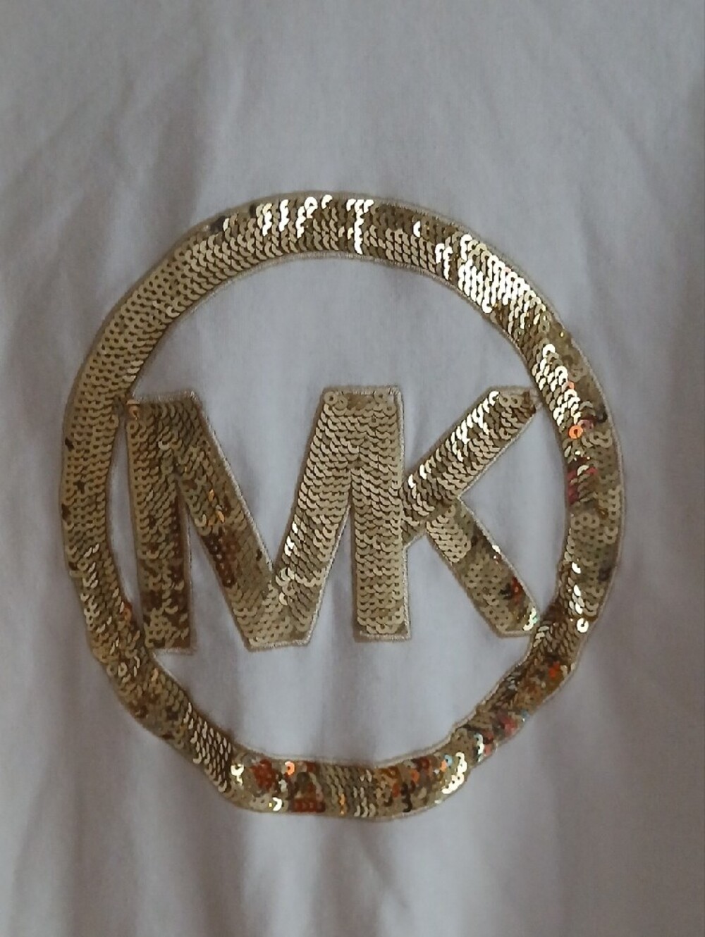 Michael Kors White Hoodie with Gold MK Emblem - Picture 2 of 4